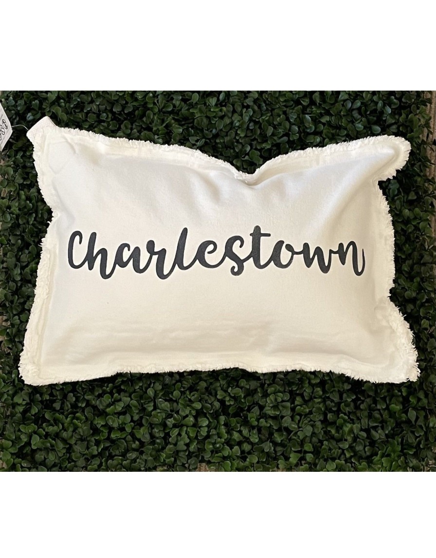 Home Place and Gather | Charlestown Script 12X18 Pillow In Hale Navy