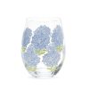 Home Place and Gather Wine Glasses | Hydrangea Hand Painted Stemless Wine Glass