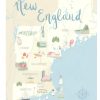 Home Place and Gather | New England Map 8X10 Print By Palm Prints