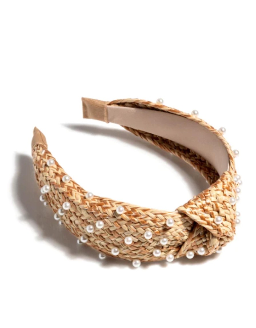 Accessories Place and Gather | Pearl Knotted Embellished Headband In Natural