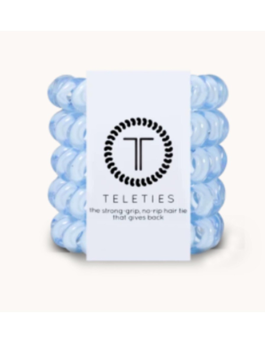 Accessories Place and Gather | Washed Denim Tiny 5-Pack Teleties