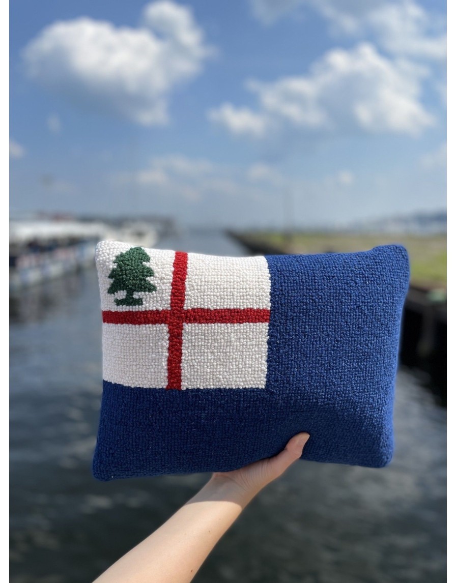 Home Place and Gather | Bunker Hill Flag Hooked Pillow 12" X 16"