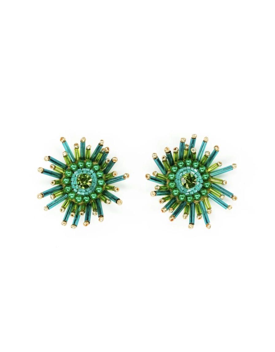 Accessories Place and Gather Earrings | Sunburst Earrings In Teal