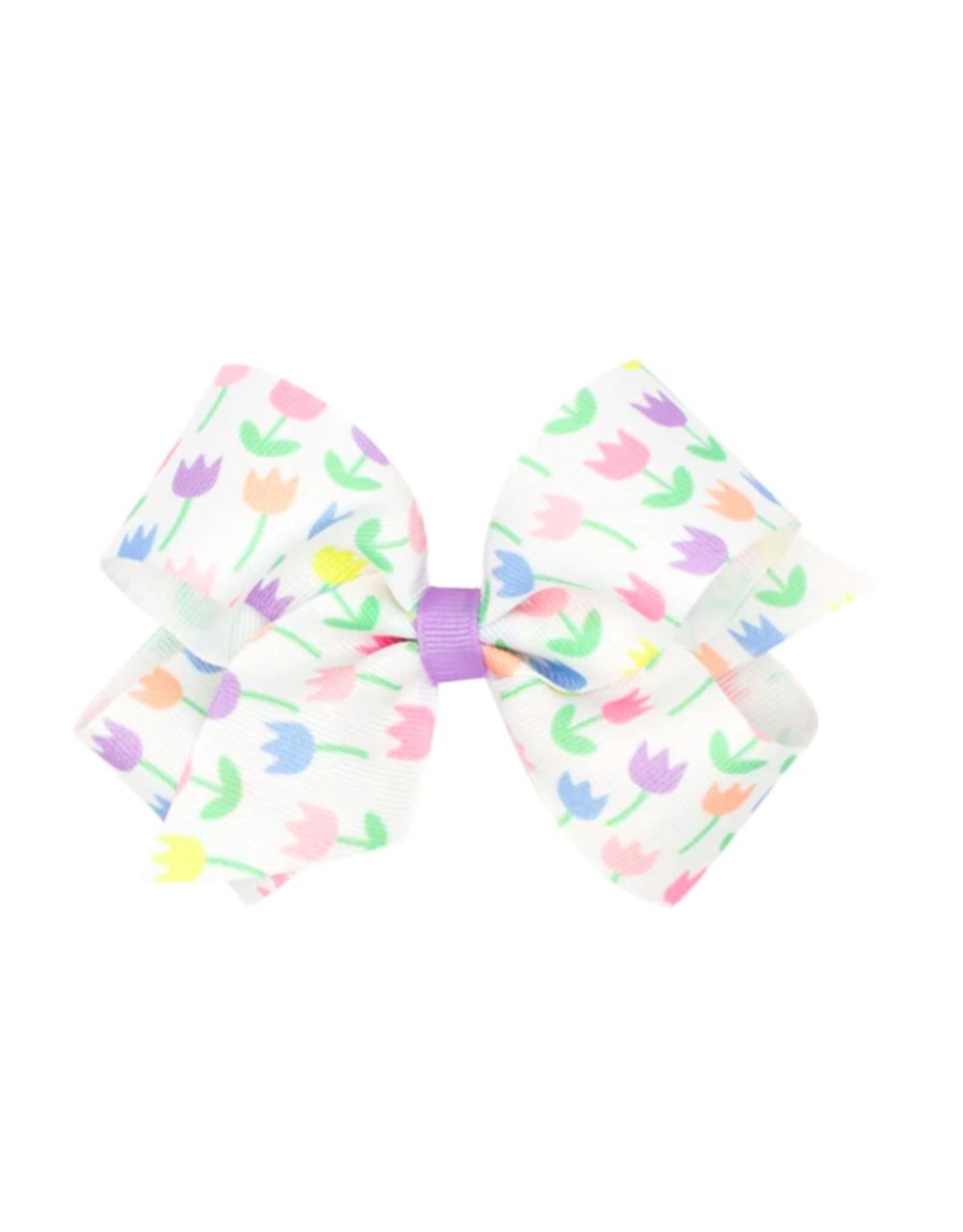 Lifestyle Place and Gather Bows | Mini Tulip Print Bow