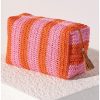 Accessories Place and Gather | Filomena Zip Pouch In Pink/Orange Stripes