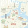 Home Place and Gather | Boston Map 8X10 Print By Palm Prints