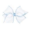 Lifestyle Place and Gather Bows | Small White Moonstitch Bow In Light Blue