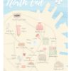 Home Place and Gather | North End Map 8X10 Print By Palm Prints