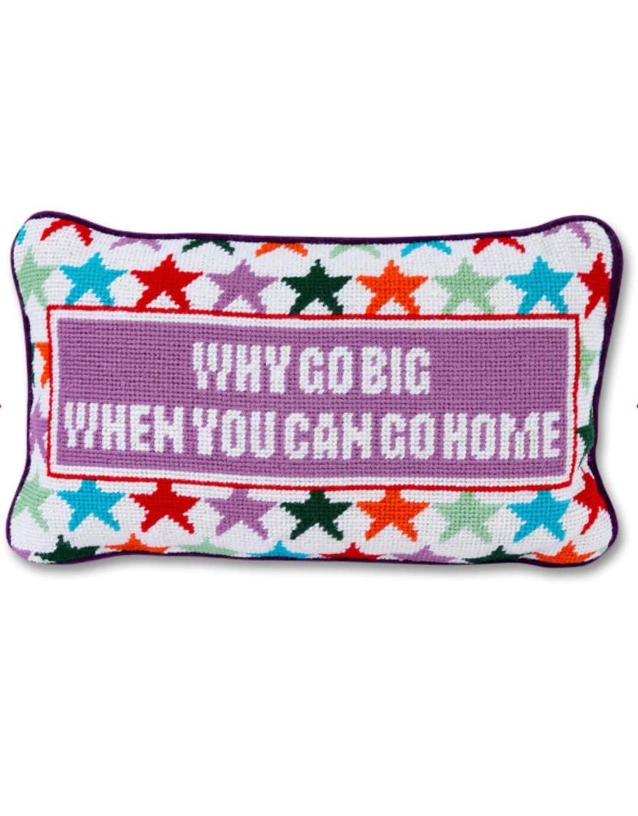 Home Place and Gather | Why Go Big Needlepoint Pillow