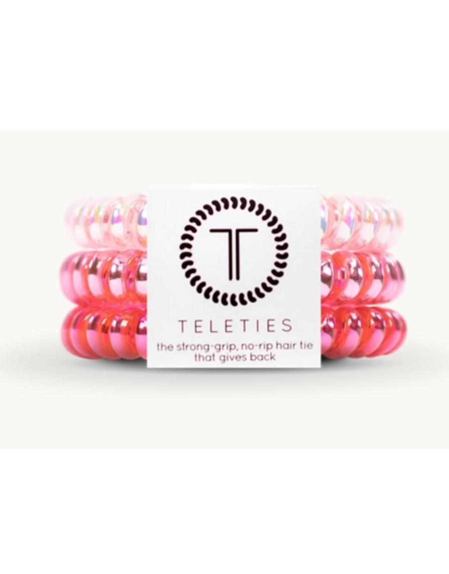 Accessories Place and Gather | Small 3-Pack Think Pink Teleties