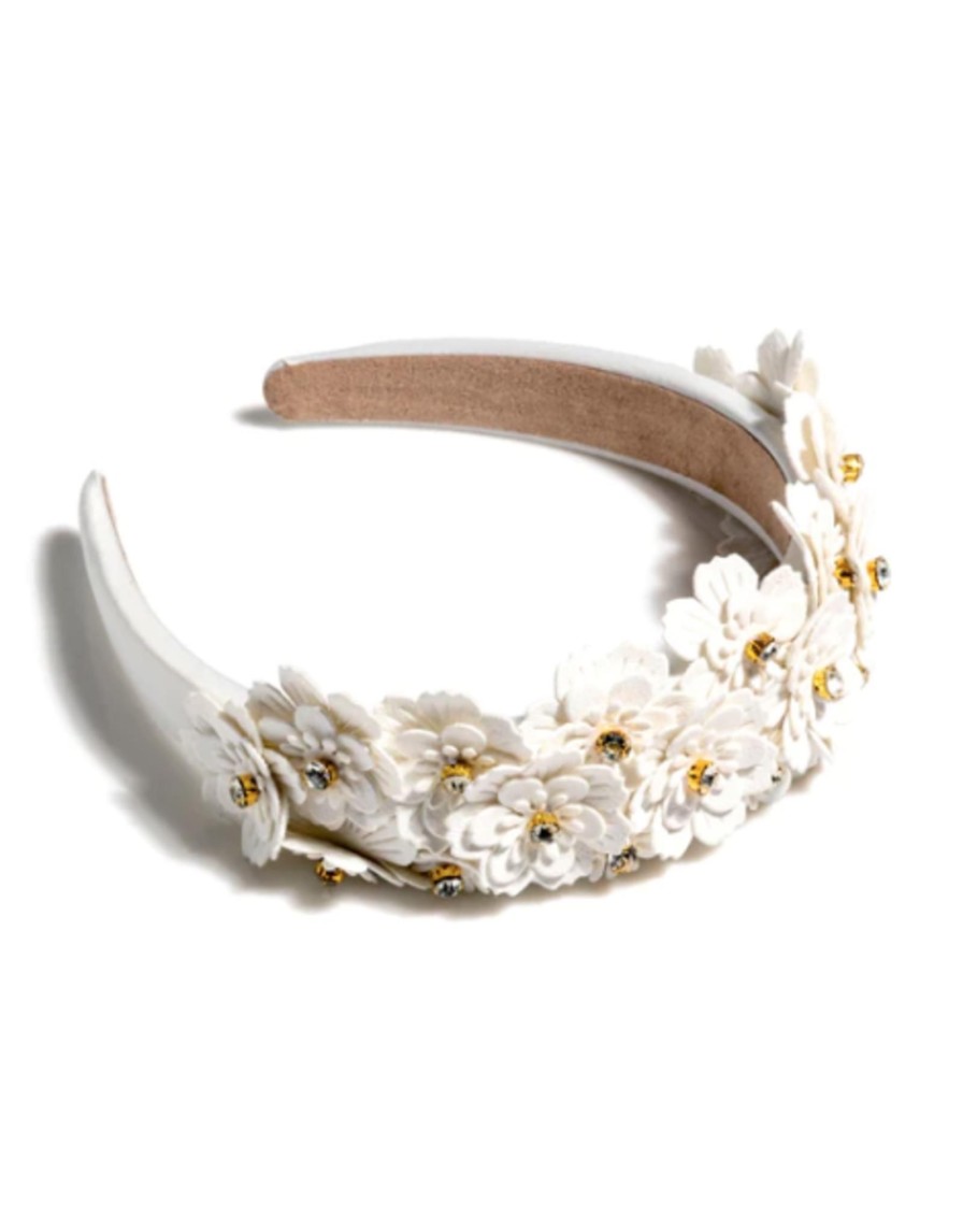 Accessories Place and Gather | Flower Embellished Headband In Ivory