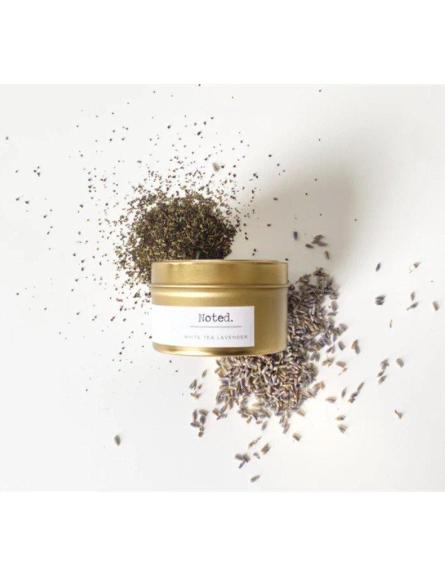 Lifestyle Place and Gather | White Tea Lavender 6Oz Gold Tin