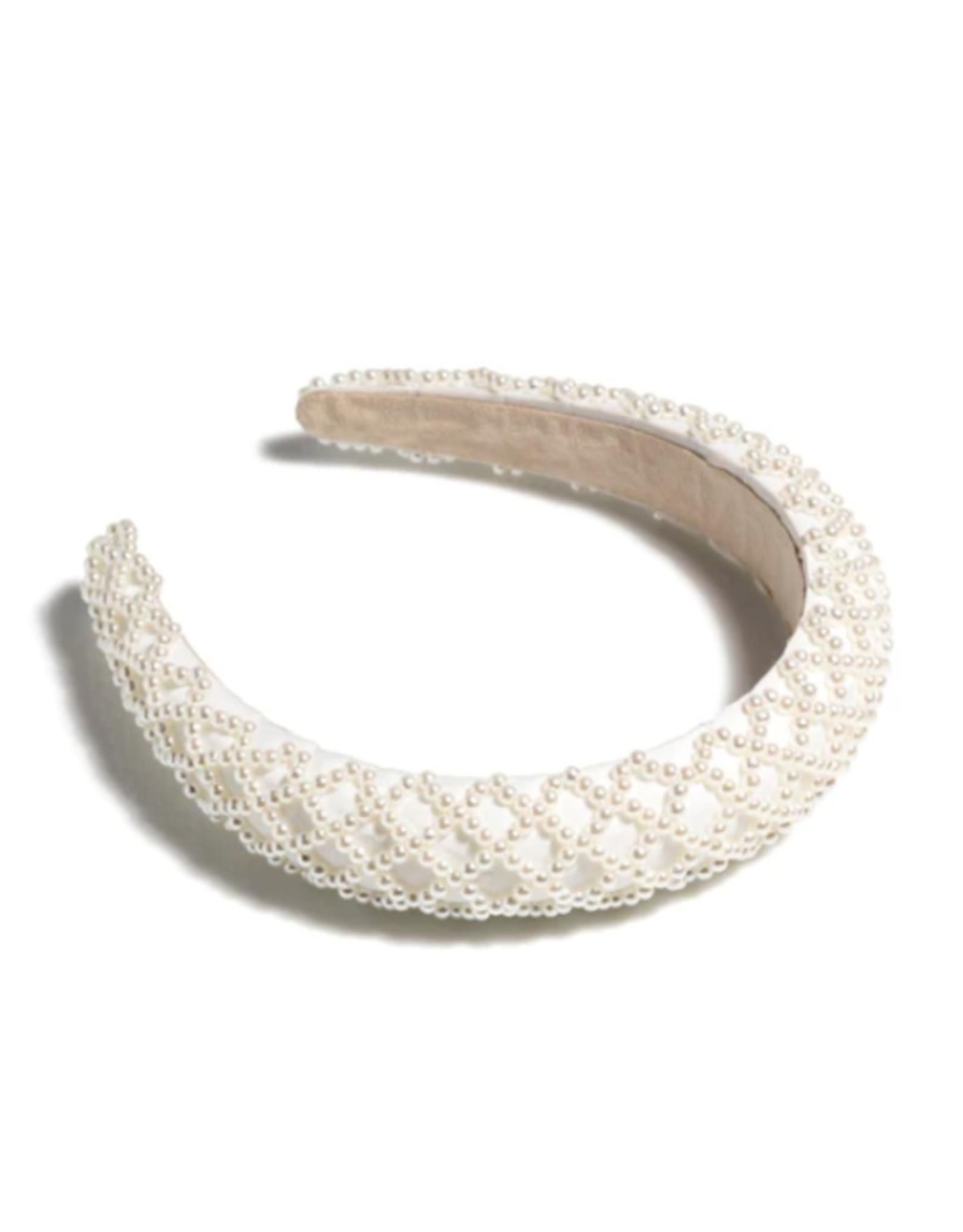 Accessories Place and Gather | Pearl Trellis Headband In Ivory