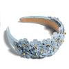 Accessories Place and Gather | Flower Embellished Headband In Sky Blue