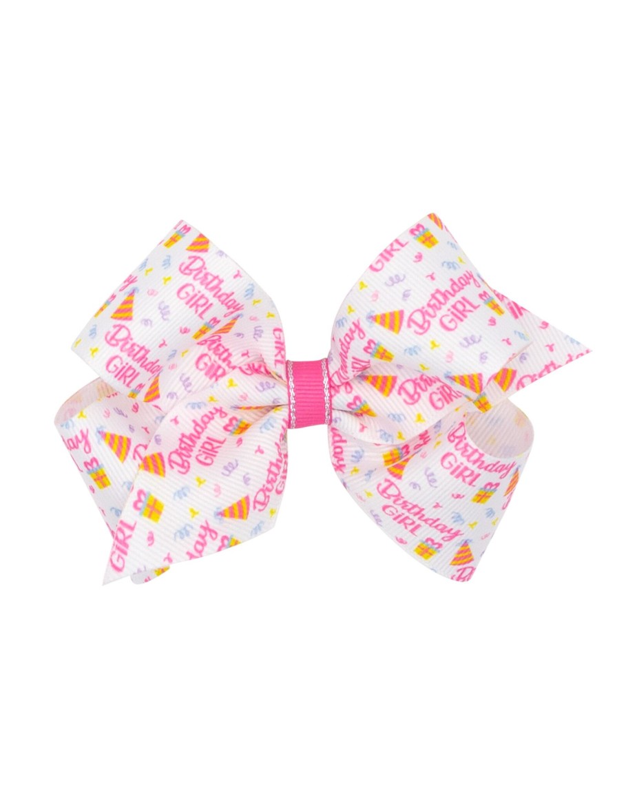 Lifestyle Place and Gather Bows | Medium Birthday Girl Print Bow