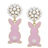 Accessories Place and Gather Earrings | Allie Easter Bunny Pearl Cluster Drop Earrings In Pink