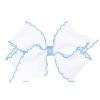 Lifestyle Place and Gather Bows | Medium White Moonstitch Bow In Light Blue