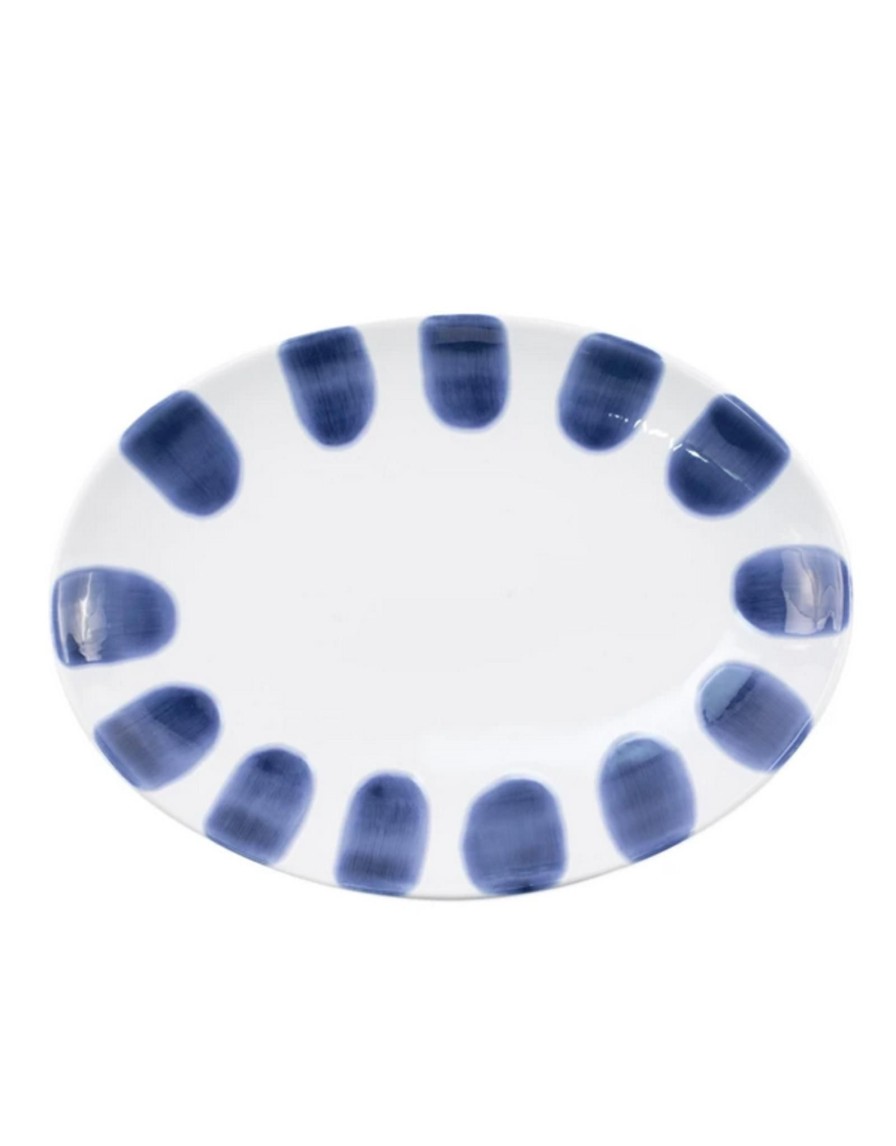 Home Place and Gather Platters, Boards, & Serveware | Santorini Dot Small Oval Platter