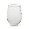 Home Place and Gather Wine Glasses | Etched Palm Tree Stemless Wine Glass