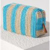 Accessories Place and Gather | Filomena Zip Pouch In Turquoise Stripes