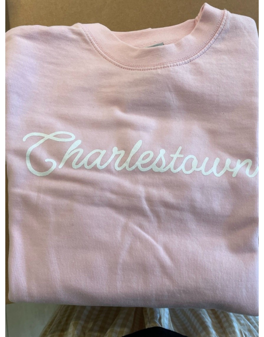 Accessories Place and Gather | Charlestown Screenprinted Sweatshirt In Light Pink