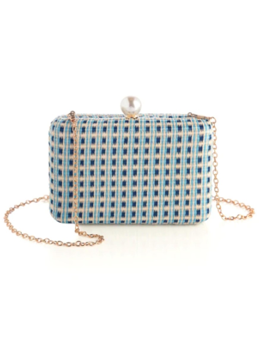 Accessories Place and Gather | Gemma Minaudiere Clutch In Blue